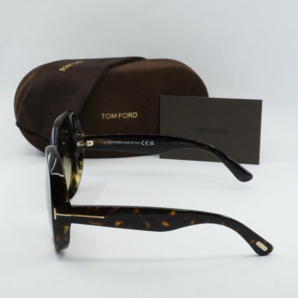 Tom Ford Annabelle FT1010 52B Round Sunglasses - Havana/Brown